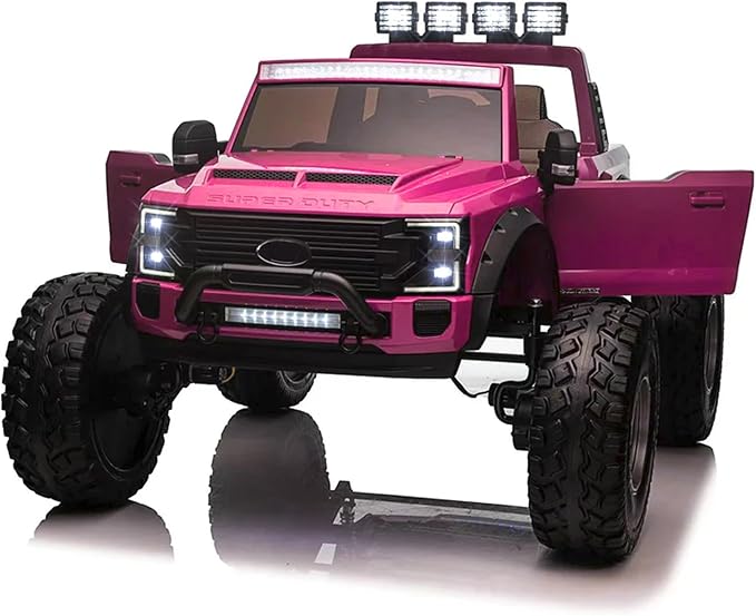 VOLTZ TOYS Licensed Ford F450 Super Duty Ride-On Car, 24V, 2-Seater, Parental Remote Control, LED Lights, Leather Seat, MP3