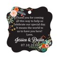 thumbnail image 1 of Darling Souvenir Custom Wedding Thank You Message Gift Tags Personalized Party Favor Hang Paper Tags-Floral Black-50 Tags, 1 of 1