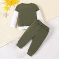 thumbnail image 4 of BLVB Toddler Baby Boy Fall Winter Clothes Color Block Long Sleeve Sweatshirt Pullover Tops Joggers Pants Newborn Infant Outfit Set, 4 of 7