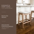 thumbnail image 2 of Maven Lane Adrien Saddle Counter Stool in Weathered Oak Finish w/ Sand Color Fabric Upholstery, 2 of 6