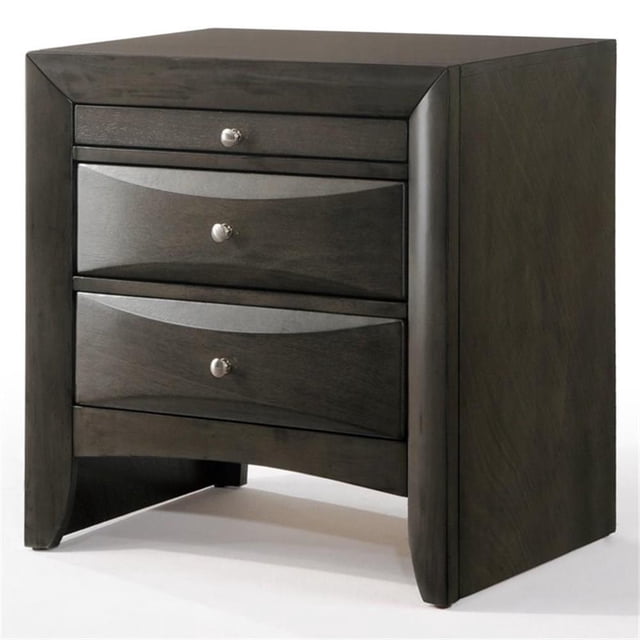 ACME Ireland Table de Nuit à 2 Tiroirs en Chêne Gris