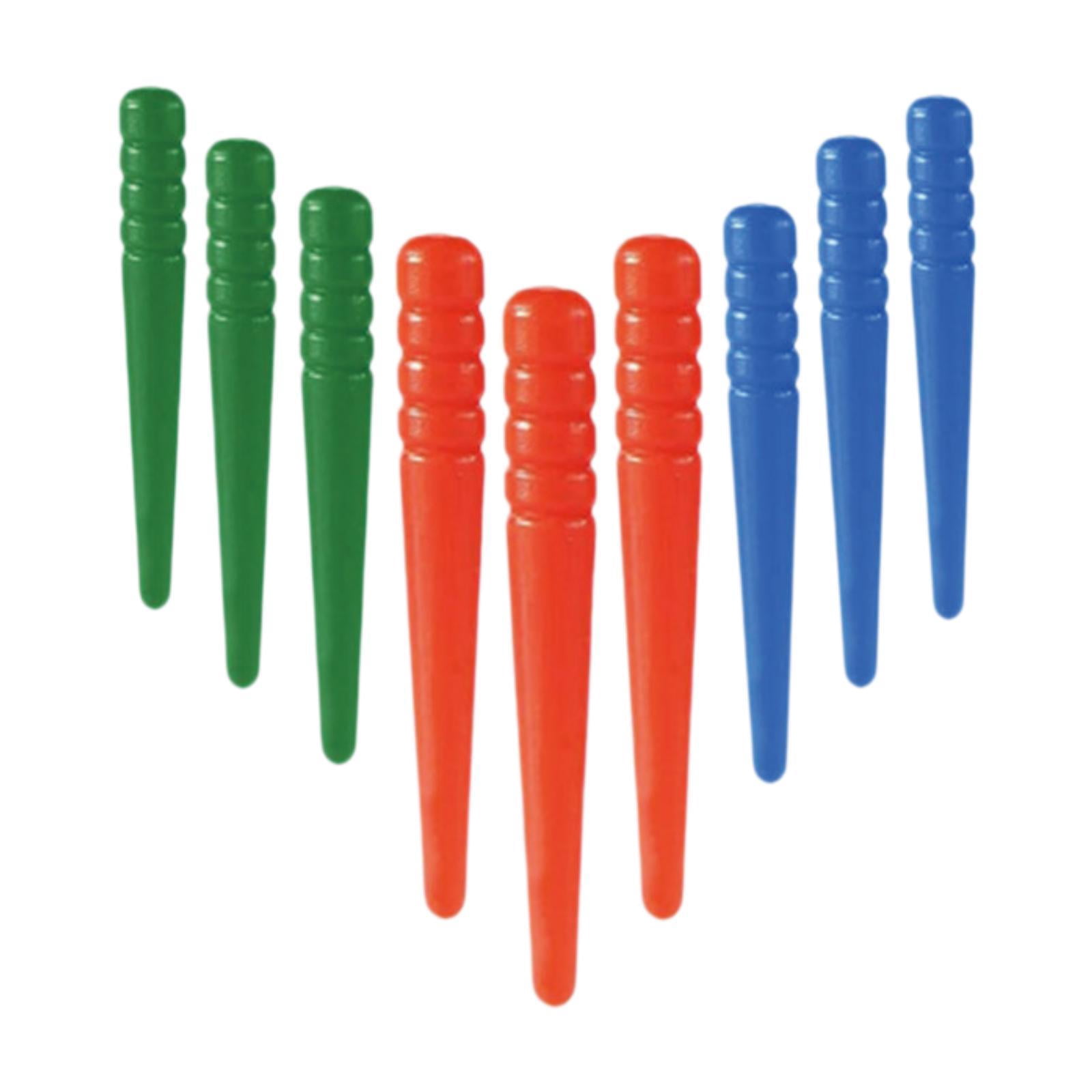 Xuanheng 9 Pieces Cribbage Board Pegs Red Blue Green Tapered Game Pins Peg Board Game