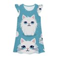 thumbnail image 1 of MIASHUI Robe de Princesse pour Filles, Chemises de Nuit, Pyjama pour Petites Filles, Robe de Nuit, Tenue de Sommeil, Bleu Clair, 8-9 Ans, 1 of 2