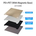 thumbnail image 2 of Plaque de Construction PEI PET Lit d'Impression 3D surface PEI Texturée + surface PEI Lisse Plateforme flexible en Acier à Ressort Magnétique Compatible avec les Imprimantes 3D Ender-3 S1/Ender-3 S1 Pro/Ender-5 S1/K1 - 235*235 mm, 2 of 8