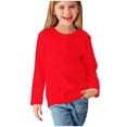 thumbnail image 2 of RXIRUCGD Chemises à Manches Longues pour Filles, Col Rond Mignon, Blouses Décontractées Élégantes, Rouge, Taille : 7 Ans, 2 of 7