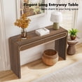 thumbnail image 4 of Walnut Console Table - Entryway Sofa Table with Drawer - Modern Accent Table, 4 of 8