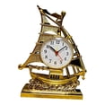 thumbnail image 3 of Table Clocks Home Decor Sailing Sculpture Desk Clock for Office Bedroom Kids Golden, 3 of 8