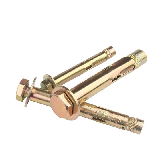 5pcs Heavy Duty Screw M6 Carbon Steel Concrete Walls Expansion Shield Anchor With Hex Bolt For Ground Lock Installation Fastener ,Strong Fixing Force