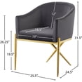 thumbnail image 5 of Meridian Furniture Xavier Chaise de Salle à Manger en Velours Gris, 5 of 5