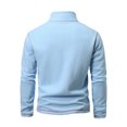 thumbnail image 4 of Ediodpoh Chandail à Col Roulé pour Hommes Chaud à Capuche Automne et Hiver Double avec Couleur Manteau à Fermeture Éclair Chandails pour Hommes Bleu TTG, 4 of 5