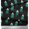 thumbnail image 2 of Soimoi Poly Georgette Fabric Snow & Tree Christmas Decor Fabric Printed Yard 52 Inch Wide, 2 of 3