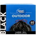 thumbnail image 1 of Great Value Large Outdoor Garbage Bags, 90L , 60bags, 1 of 4