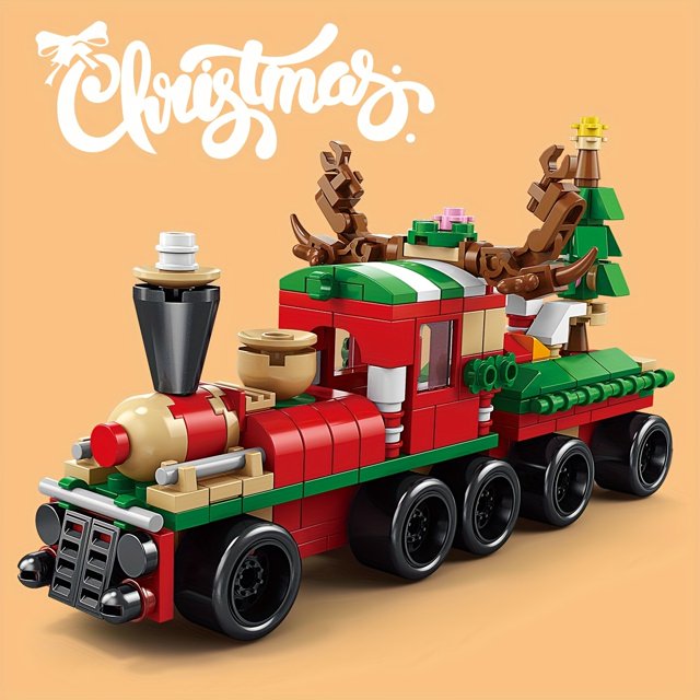 6 In 1 Christmas Train Building Blocks, Assembly Shapes Toys For Children, Educational Toys, DIY Assembly Model, Christmas Gift