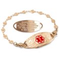 thumbnail image 1 of MedicEngraved Rose Gold Stainless Steel Custom Medical Alert Bracelet - 5mm Heart Link, 1 of 7