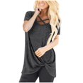 thumbnail image 1 of Birdeem T-Shirt Blouse à Manches Courtes à Col en V Uni pour Femmes, Coupe Ample, 1 of 5