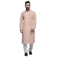 thumbnail image 1 of Atasi Designer Kurta Pajama For Men Printed Angrakha Style Casual Summer Clothing, 1 of 5