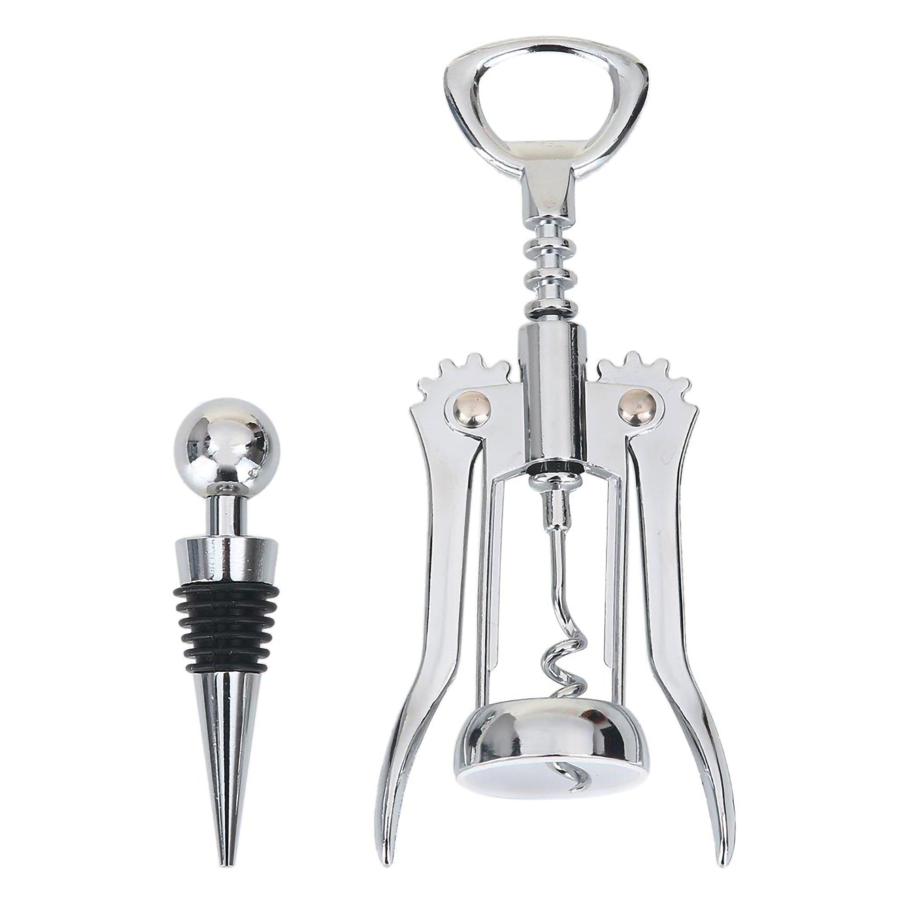Mainstays Ensemble tire-bouchon et bouchon à vin en acier inoxydable, argent