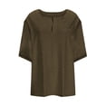 thumbnail image 4 of Plebaso Plus Size Tops for Women Short Sleeve V Neck Loose Blouses Casual Solid Color Womens Tunic Tops, 4 of 5