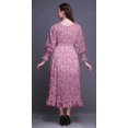 thumbnail image 4 of Bimba Robe Longue Décontractée à Volants pour Femmes, Imprimée, Taille Smockée, Medium, 4 of 5