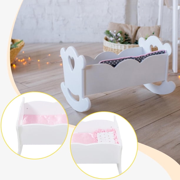 Lit De Poupée En Bois Échelle 1:12 – Design Blanc Élégant – Meuble Maison De Poupée – Jeu Imaginatif Dès 3 Ans