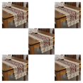 thumbnail image 1 of relayinert Comfortable Crochet Lace Table Runner For Easy Care Wedding Easy Wash Fitting wine red 40*200cm 5Set, 1 of 6