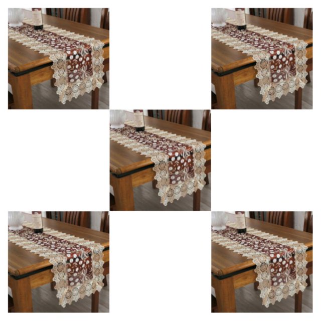 relayinert Comfortable Crochet Lace Table Runner For Easy Care Wedding Easy Wash Fitting wine red 40*200cm 5Set