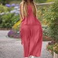 thumbnail image 4 of Wlynlyn Plus Size Jumpsuits for Women Sleeveless Rompers V Neck Baggy Wide Leg Trousers Overalls Size XL, 4 of 7