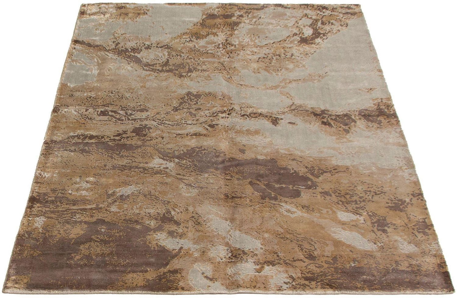 ECARPETGALLERY Tapis Métier Main pour Salon, Salle à Manger et Chambre à Coucher <br>Texturé Collection Galleria 5'3" x 7'6" en Gris