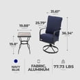 thumbnail image 2 of Four Seasons Courtyard Brookfield Ensemble de Conversation pour Patio de 3 Pcs à Assise Profonde, Bleu Marine, 2 of 5