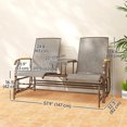 thumbnail image 3 of Outsunny Outdoor Glider Bench Loveseat, 2-Person Swing Chair with Table, 3 of 10