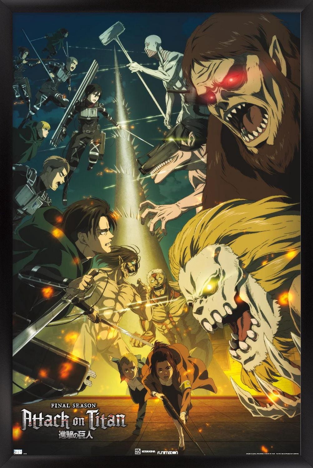 Attack on Titan: Season 4 - Key Visual 3 Wall Poster with Magnetic Frame