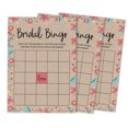 thumbnail image 1 of Inkdotpot Bridal Wedding Shower Bachelorette Party Bulk Blank Square Fill In Gift Ideas 50Rustic Kraft FloralBingoGameCards, 1 of 7