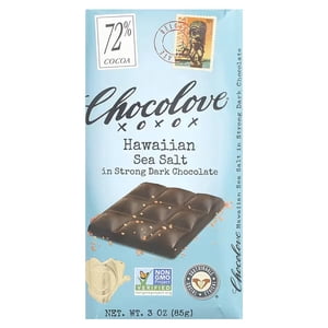Chocolove, Hawaiian Sel de mer dans le chocolat noir fort, 72% Cacao, 3 oz (85 g)