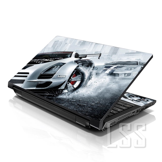 LSS Laptop Skin Sticker Decal Cover Racing Cars City Fits 17" to 19" Laptops