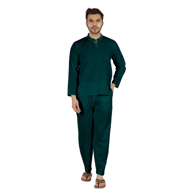 Inkmeso SolidNightwearSet For Men's Short Sleeve Pjs Loungewear Sets Soft Cotton Designer Sleepwear