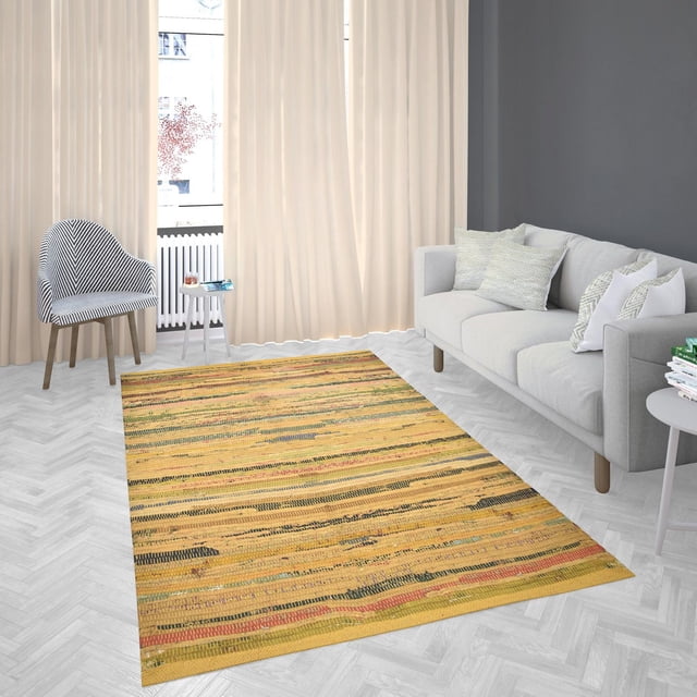 Fabstyles Premium 100% Cotton Rug, Handmade Area Rag Rug for Living Room, Hallway, Patio