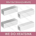 thumbnail image 1 of 50x15x15mm Without or With Thermal Pad Electronic Radiators Heatsink for GPU IC LED Chip Cooling Silver Without Pad 2pcs, 1 of 6