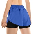 thumbnail image 2 of Plebaso Women's 2 in 1 Running Shorts Elastic Waist Drawstring Athletic Shorts Lightweight Workout Shorts, 2 of 6