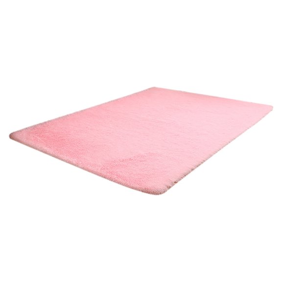 Tapis de Chambre 80 cm x 160 cm Tapis Rectangulaire à Poils Courts Moelleux avec Support Antidérapant