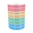 thumbnail image 1 of 8000 Rouleaux de Billets de Tirage Assortis, Ensemble de Billets de Tirage Double de 4 Couleurs Imprimables pour Tirage, Événements, Salle de Classe, Entrée, Récompense de Classe et Prix de Porte, 1 of 4
