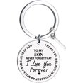 thumbnail image 1 of Heliisoer To My Son Message Keychain Stainless Steel Initial Last Name 26 Letter Family Inspirational Keychain Gift, 1 of 1
