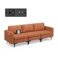 thumbnail image 1 of Costway Canapé Modulaire 3 Places avec Prises USB et Pochette de Rangement Latérale Orange, 1 of 10