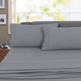 thumbnail image 1 of Ensemble de Draps Regency Club 800 Fils 100 % Coton Égyptien Résistant aux Plis (Grand Lit, Gris), 1 of 1