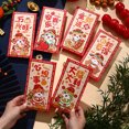 thumbnail image 1 of Suncoda Décorations Ornements, Enveloppes Rouges du Nouvel An Chinois Serpent Paquet d'Argent Rouge Cadeaux Hong Bao pour Festival de Printemps Mariage Anniversaire avec 6 Designs - 6 Pcs, 1 of 8