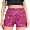 thumbnail image 1 of Yuyuzo Women's High Waisted Sequin Shorts, Solid Color, Large, 1 of 7