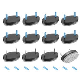 ALIMITOPIA 40-Pack Screw-On Furniture Felt Pads – 20mm Round Sliders For Chair & Table Legs, Hardwood Floor Protectors, Black