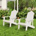 thumbnail image 3 of Patiojoy Chaise Adirondack 4 Pcs Hanches Chaise Adirondack avec Porte-Gobelet Grain de Bois Réaliste Chaise d'Extérieur Résistante aux Intempéries pour Capacité de Poids de 380 Lb Blanc, 3 of 10