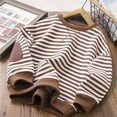 thumbnail image 3 of YOUSNH Chandail pour Tout-Petits Garçons Filles Classique à Rayures Chandail à Blocs de Couleur Col Rond Manches Longues Chemise Décontractée Ample Chandail à Enfiler Hauts Chandail Filles Chandails à Capuchon Brun 5-6 Ans, 3 of 3