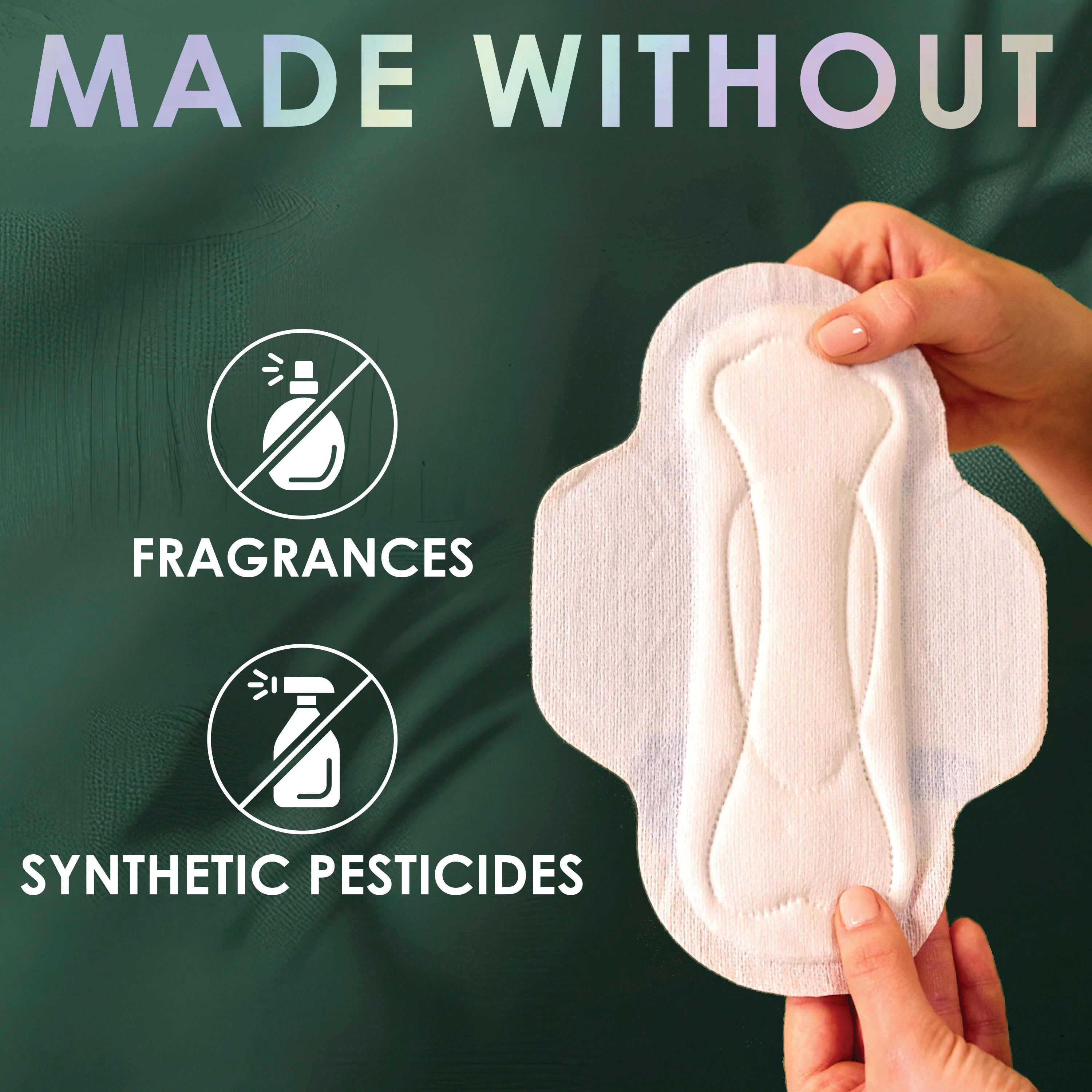Serviettes menstruelles L. ultraminces pour femmes, degré d’absorption régulier, voile supérieur en coton biologique, avec ailes, 56 U