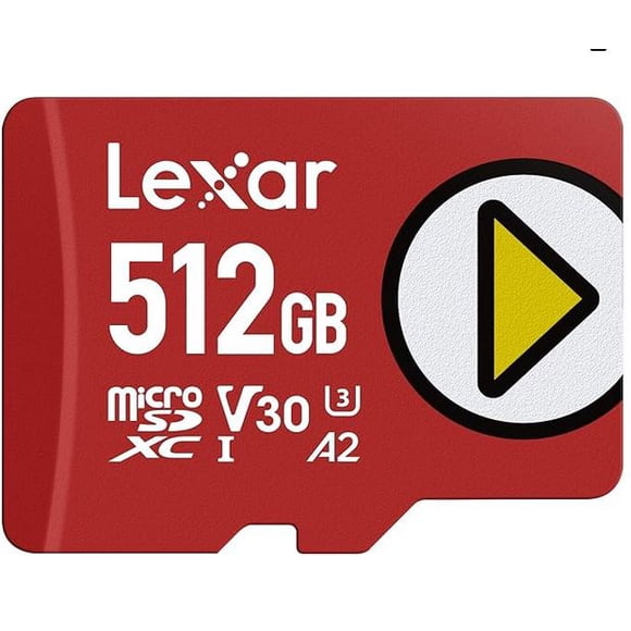 Lexar Carte Micro SD de Lecture 512 Go, UHS-I, C10, U3, V30, A2, Full HD, 4K, jusqu'à 205/140 Mo/s Carte Mémoire microSDXC, Stockage Étendu pour Nintendo-Switch, Jeux, Téléphones Intelligents, Tablettes (LMSPLAY512G-BNSNU)